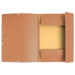 EXACOMPTA - Chemise a élastiques 3 rabats - 24 x 32 - Carte lustrée 390G - Couleur tabac