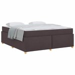 vidaXL Cadre de lit avec matelas Marron foncé 180 x 200 cm tissu