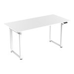 Bureau table poste de travail électrique à hauteur réglable 160 x 75 cm blanc 03_0009075