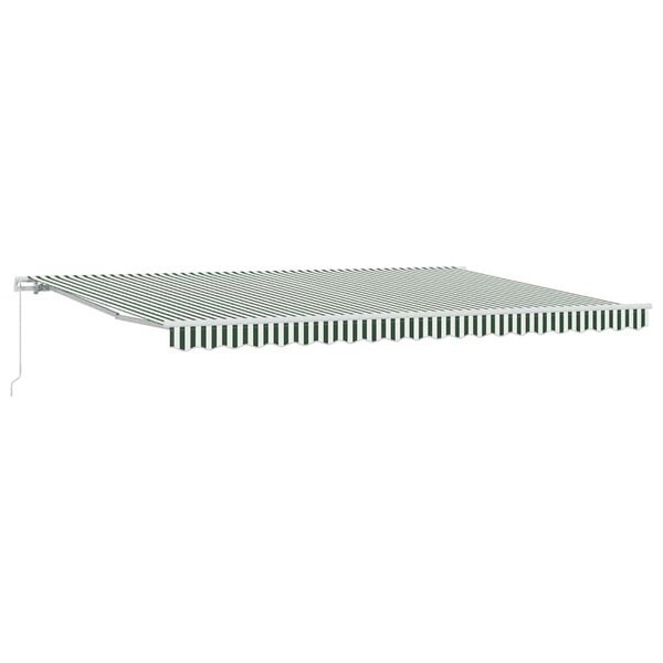 vidaXL Auvent Rétractable Vert et blanc 500 × 300 cm Polyester  Métal