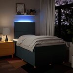 vidaXL Sommier à lattes de lit avec matelas bleu 120x190 cm tissu