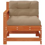 vidaXL 2 Pièce Canapé d'angle de jardin Bois de pin massif Brun cire