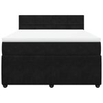 vidaXL Sommier à lattes de lit avec matelas Noir 140x200 cm Velours