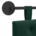 vidaXL Tête de lit suspendue Avec lumière LED Vert foncé Velours