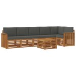 vidaXL Ensemble de canapé d'angle 7 Pièces Naturel et Anthracite