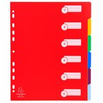 Intercalaires Polypropylène Opaque Semi Rigide 6 Positions - A4 Maxi - Couleurs Assorties - Exacompta