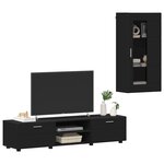 vidaXL Ensemble meuble TV avec tiroir FLORIN Noir Bois d'ingénierie