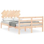vidaXL Cadre de lit avec tête de lit 120x200 cm bois massif