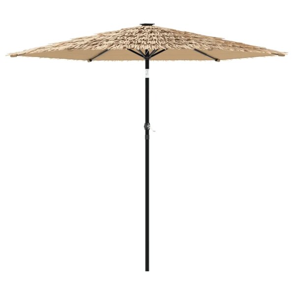 vidaXL Parasol de jardin avec LED et mât en acier marron 223x223x231cm