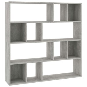 vidaXL Séparateur de pièce/Bibliothèque gris béton 110x24x110 cm