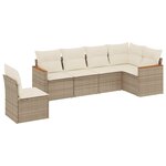 vidaXL Salon de jardin avec coussins 6 Pièces beige résine tressée