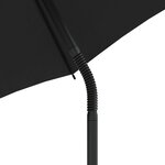 vidaXL Canapé de jardin 2 places avec parasol et tabourets noir rotin