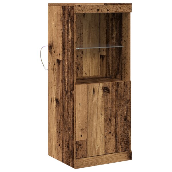 Buffet vidaXL avec éclairage LED Bois vieilli 41x37x100 cm