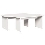 vidaXL Table basse 2 Pièces Blanc 100 x 69 x 35.5 cm Bois de pin massif