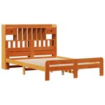 vidaXL Lit bibliothèque sans matelas cire marron 140x200 cm pin massif