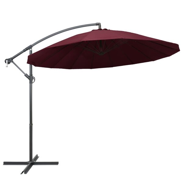 vidaXL Parasol suspendu Bordeaux 3 m Mât en aluminium