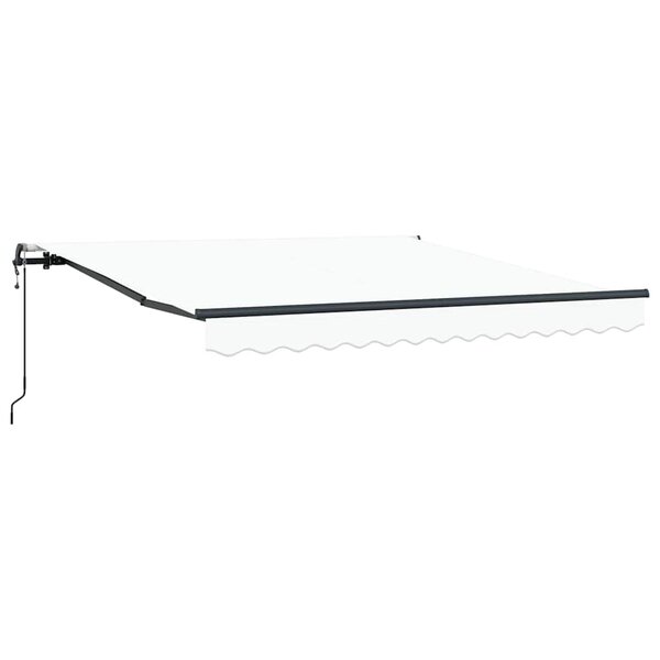 vidaXL Auvent Rétractable Blanc 350 x 250 cm Tissu et Aluminium