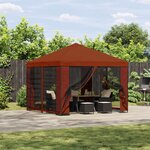 vidaXL Pavillon 3 x 3 m Terre cuite Polyester et Acier 190 gsm