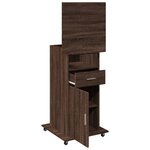vidaXL Pupitre et roues et tiroir chêne marron bois d'ingénierie