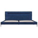 vidaXL Cadre de lit avec LED sans matelas bleu tissu 160x200 cm