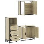 vidaXL Ensemble de meubles de salle de bain 3 Pièces chêne sonoma