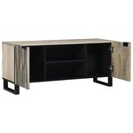 vidaXL Meuble TV Blanc 105 x 33 x 46 cm bois de manguier massif