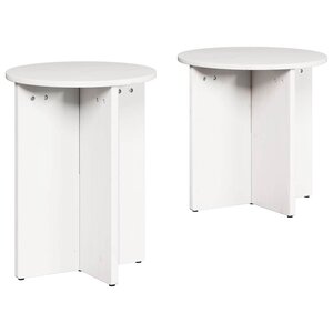vidaXL Table basse 2 Pièces Blanc 41 5 x 41 5 x 41 cm Bois massif en pin