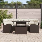vidaXL Ensemble de canapé de jardin 7 Pièces Marron Poly Rattan
