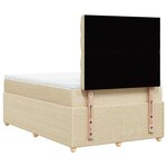 vidaXL Sommier à lattes de lit avec matelas crème 120x190 cm tissu