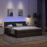 VidaXL Cadre de lit ottoman avec matelas marron foncé 180x200 cm tissu