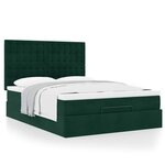 vidaXL Cadre de lit ottoman avec matelas vert foncé 140x190 cm velours