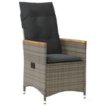vidaXL Ensemble à manger de jardin et coussins 7 Pièces gris rotin