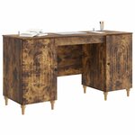 vidaXL Bureau Chêne fumé 142 5 x 50 x 75 cm Bois d'ingénierie