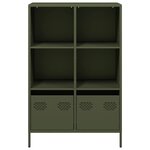 vidaXL Buffet haut vert olive 68x39x103 5 cm acier