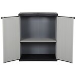 vidaXL Armoire de rangement de jardin 1 étagère Gris/noir 68x40x85 cm