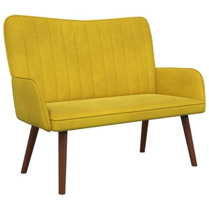vidaXL Sofa 2 places Jaune 115 x 61 x 87 cm Velours