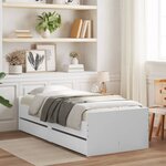 vidaXL Cadre de lit avec tiroirs sans matelas blanc 90x190 cm