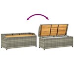 vidaXL Banc de rangement de jardin 120 cm Résine tressée Gris