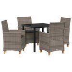 vidaXL Ensemble de salle à manger pour jardin 5 Pièces Gris polyrotin