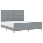 vidaXL Cadre de lit avec tête de lit Gris clair 180 x 200 cm tissu