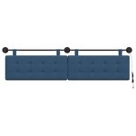vidaXL Tête de lit suspendue Avec lumière LED Bleu Tissu