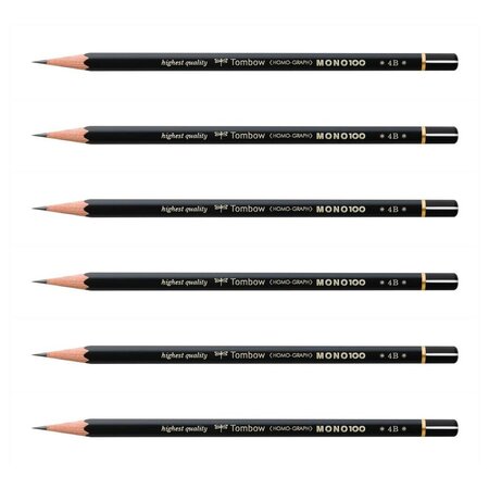 Crayon graphite haute qualité mono 100 4b x 6 tombow