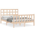 vidaXL Cadre de lit avec tête de lit 120x200 cm bois massif