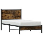 vidaXL Cadre de lit en métal sans matelas chêne fumé 90x190 cm