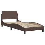 vidaXL Cadre de lit avec tête de lit Marron 90x200 cm Similicuir