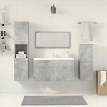 vidaXL Ensemble de meubles de salle de bain 4 Pièces gris béton