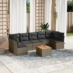 vidaXL Salon de jardin 8 Pièces avec coussins gris résine tressée