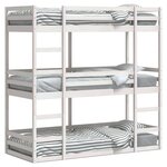 vidaXL Lit superposé triple sans matelas 80x200 cm bois de pin massif