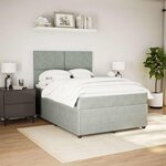 vidaXL Sommier à lattes de lit et matelas Gris clair 160x200cm Velours