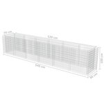 Vidaxl lit surélevé à gabion acier galvanisé 540x90x100 cm